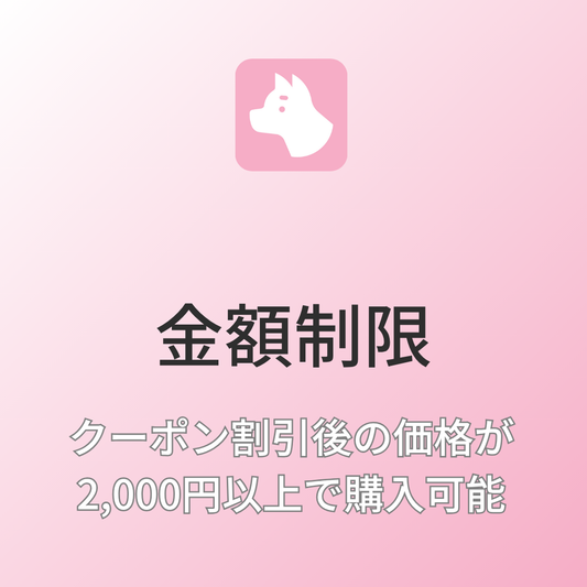 [デモ] クーポン割引後の合計が2,000円以上で購入できる金額制限